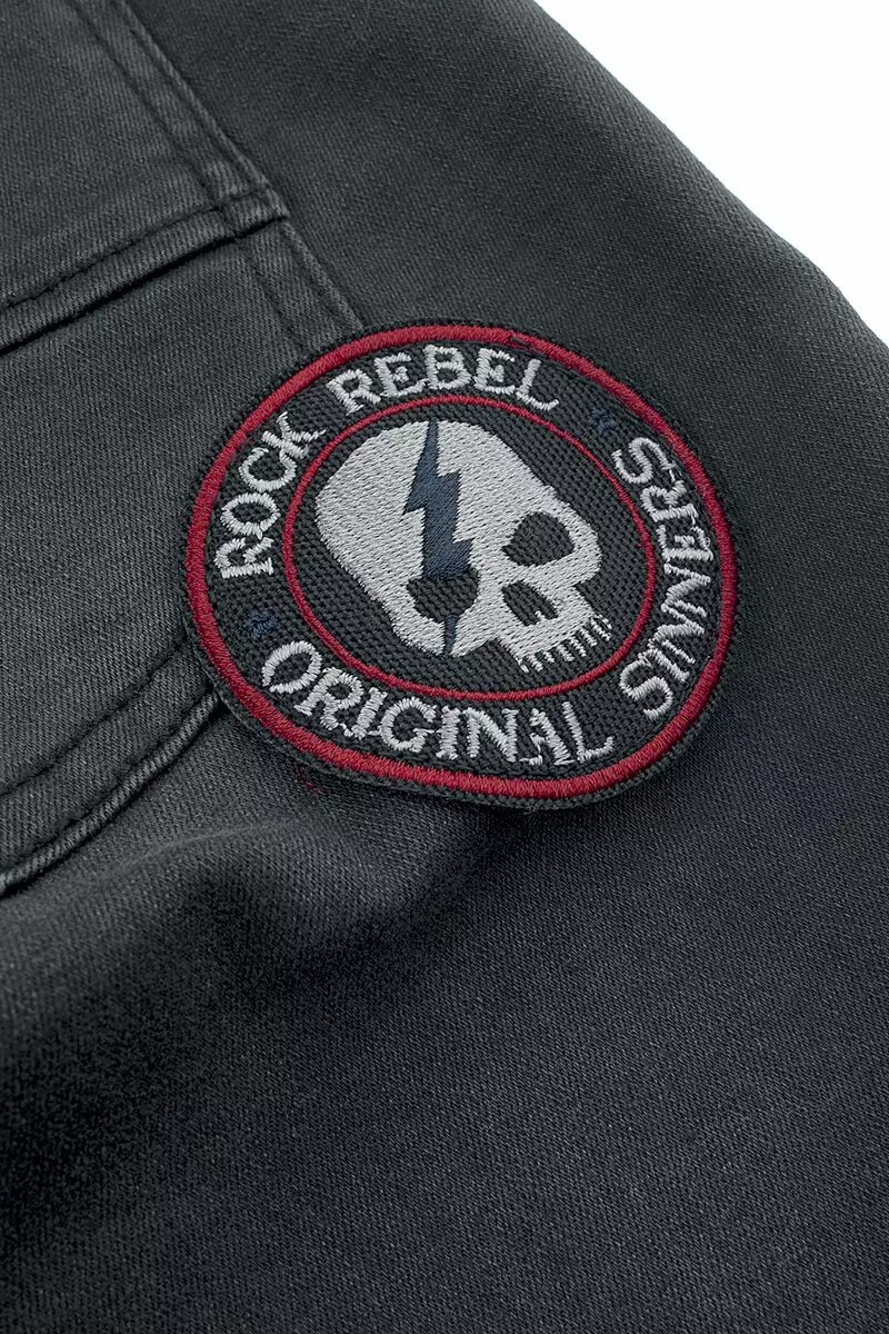 "Korte Broek Met Slijtage Effect" Korte Broek Zwart Van Rock Rebel By EMP - Afbeelding 4