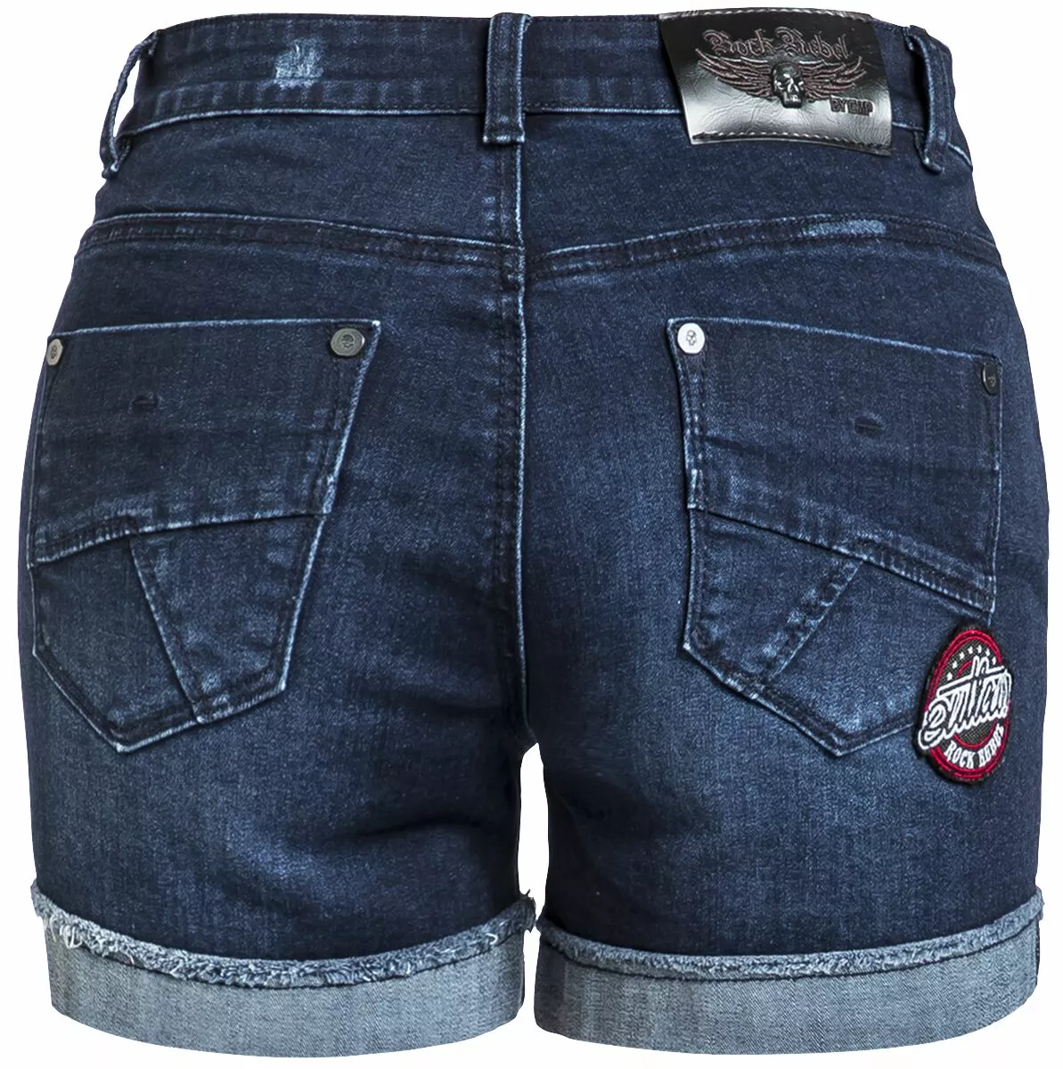 "Korte Broek Met Slijtage Effect" Korte Broek Blauw Van Rock Rebel By EMP - Afbeelding 2