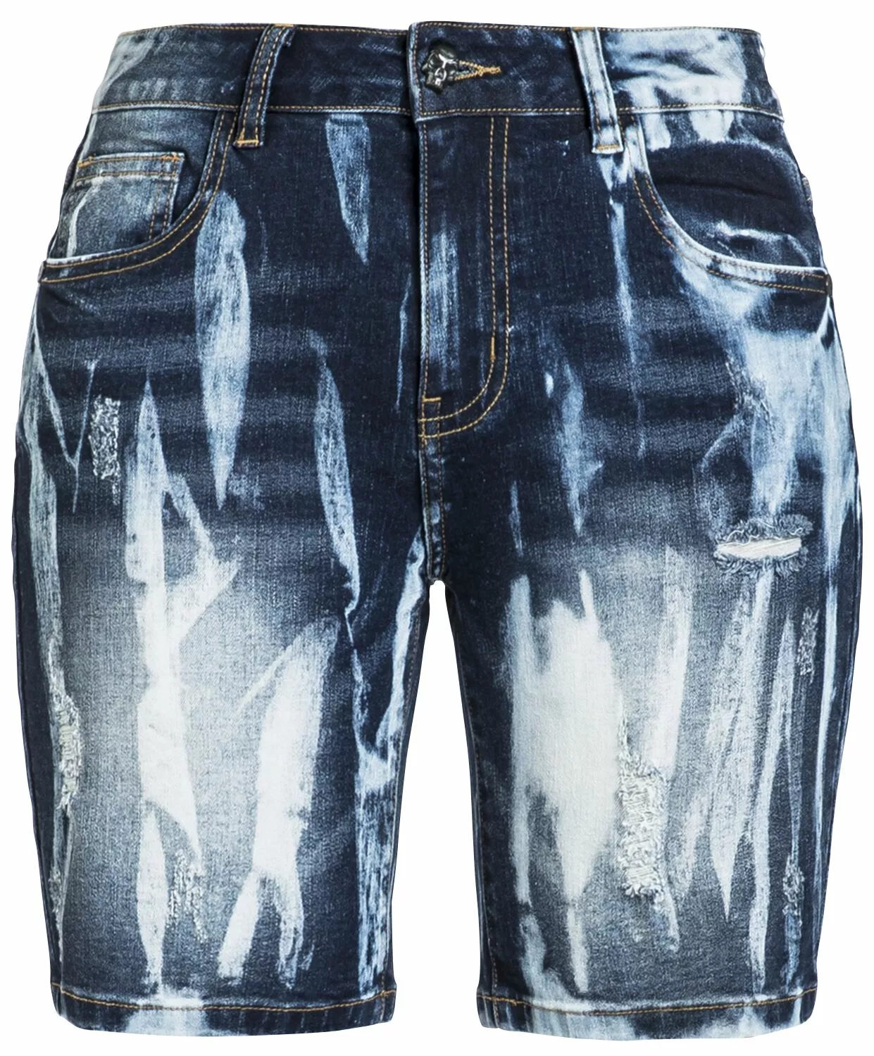 "Korte Broek Met Krachtige Wash" Korte Broek Blauw Van Rock Rebel By EMP