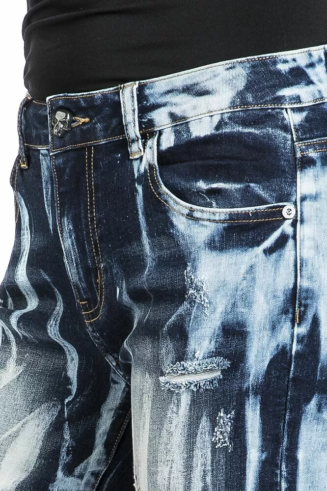 "Korte Broek Met Krachtige Wash" Korte Broek Blauw Van Rock Rebel By EMP - Afbeelding 3