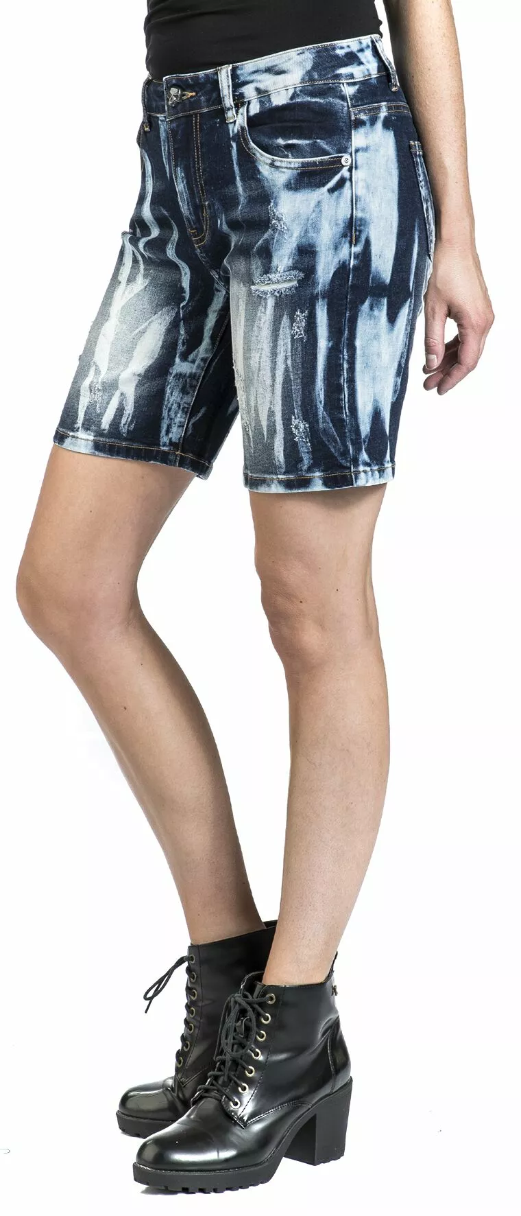 "Korte Broek Met Krachtige Wash" Korte Broek Blauw Van Rock Rebel By EMP - Afbeelding 5