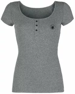 "T-shirt Met Kleine Rock Hand" T-shirt Grijs Van EMP Premium Collection