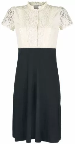 "Cappucine Lace Dress" Medium-lengte Jurk Creme-zwart Van Vive Maria