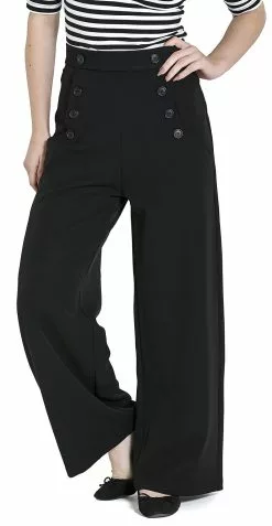 "Carlie Swing Trousers" Stoffen Broeken Zwart Van Hell Bunny
