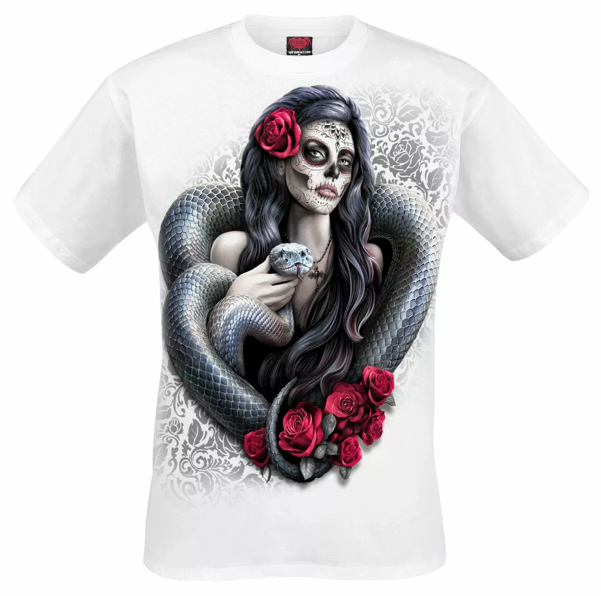 "Poison Heart" T-shirt Wit Van Spiral