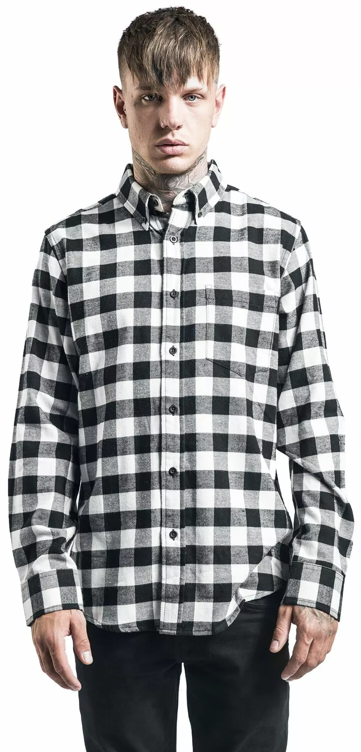 "Geruit Shirt" Flanellen Overhemd Zwart-wit Van RED By EMP - Afbeelding 4