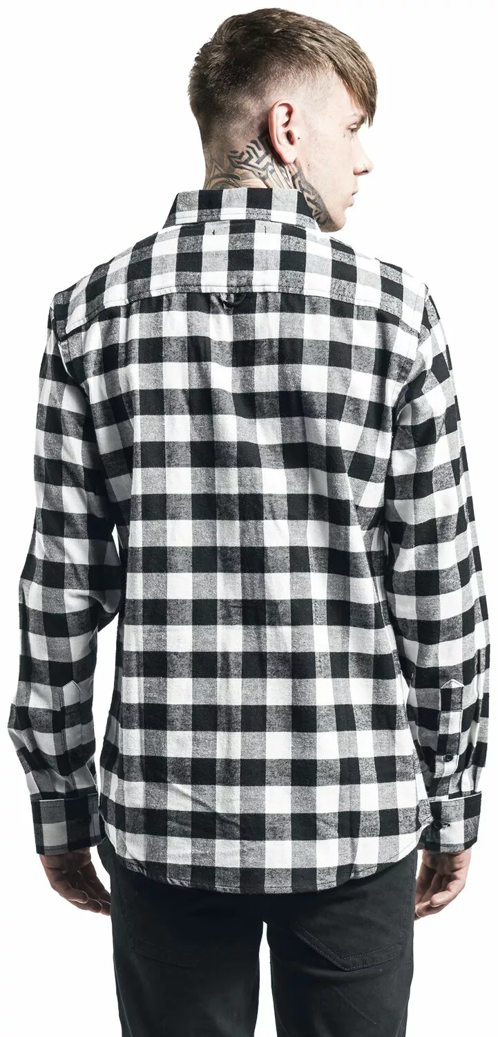 "Geruit Shirt" Flanellen Overhemd Zwart-wit Van RED By EMP - Afbeelding 5