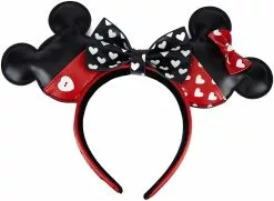 "Loungefly - Mickey And Minnie Valentine" Hoofdband Rood-zwart-wit Van Mickey & Minnie Mouse