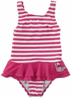 "Kids - Stripes" Kinder Badpak Felroze-wit Van Alice In Wonderland