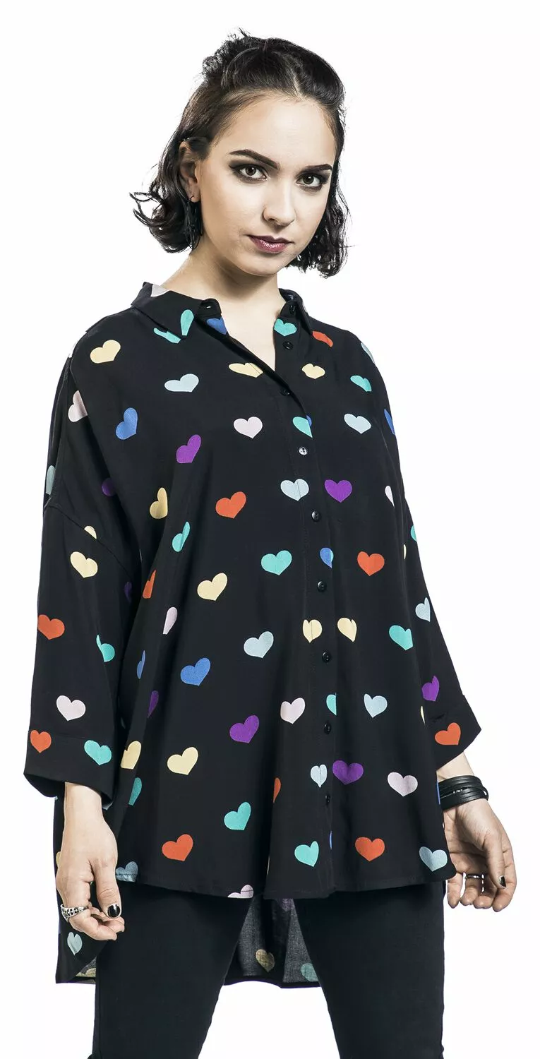 "Mimi Oversized Shirt" Longsleeve Meerkleurig Van Hell Bunny - Afbeelding 4