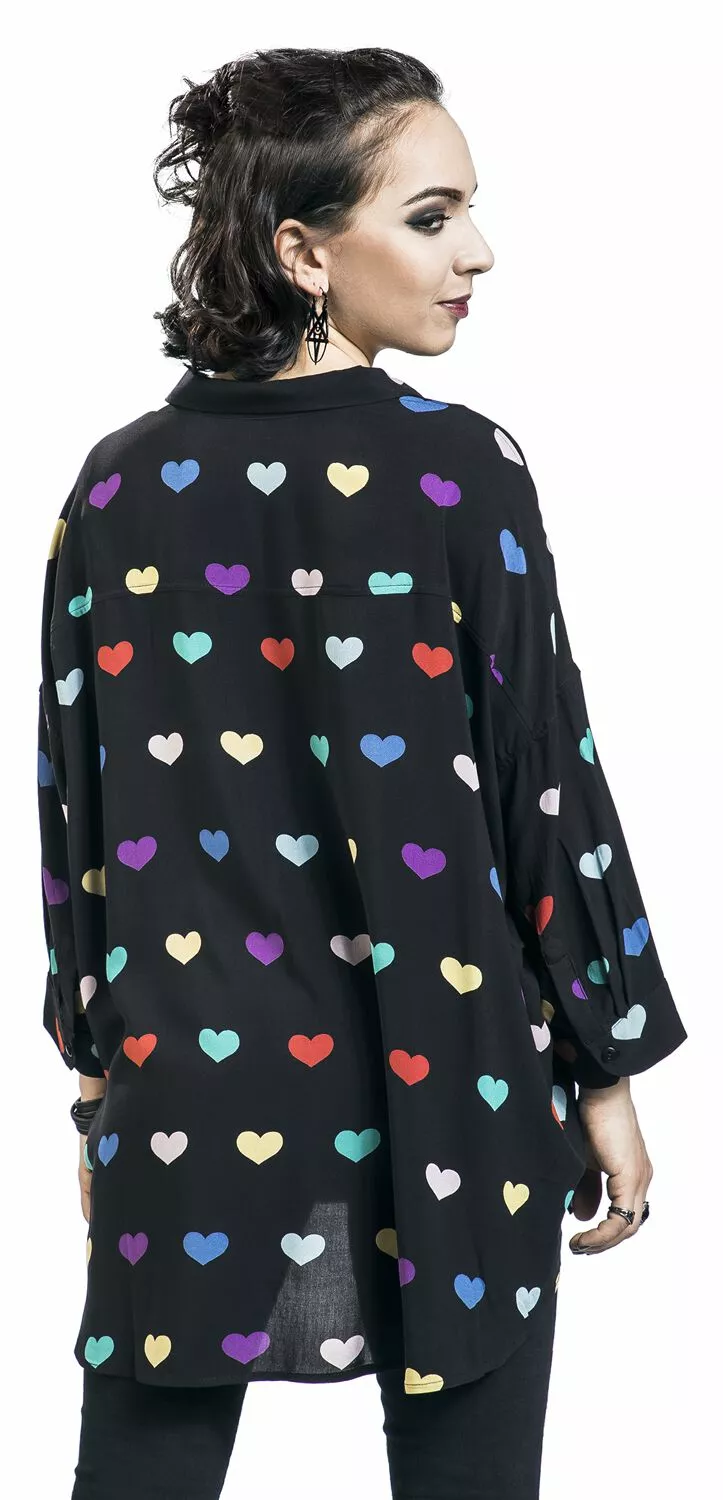 "Mimi Oversized Shirt" Longsleeve Meerkleurig Van Hell Bunny - Afbeelding 5