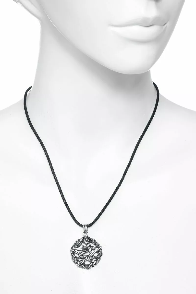 "Snake Pentagram" Halsketting Zilverkleurig Van EtNox Hard And Heavy - Afbeelding 3
