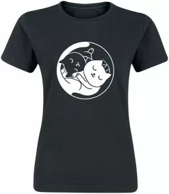 Brandfun Tierisch "Yin Yang Meow" T-shirt Zwart Van Tierisch