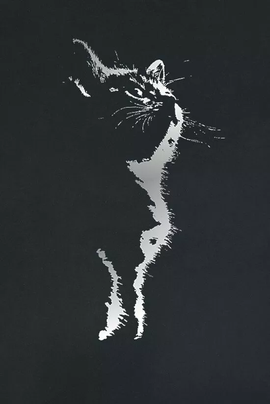 Brandfun Tierisch "Kids - Cat Silhouette" T-shirt Zwart Van Tierisch - Afbeelding 2