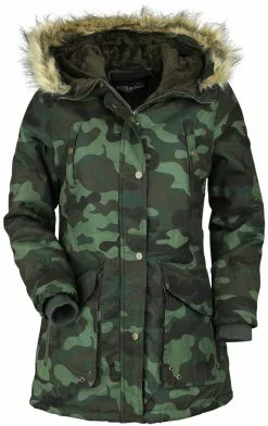 "She Rules" Winterjas Olijf Van Rock Rebel By EMP