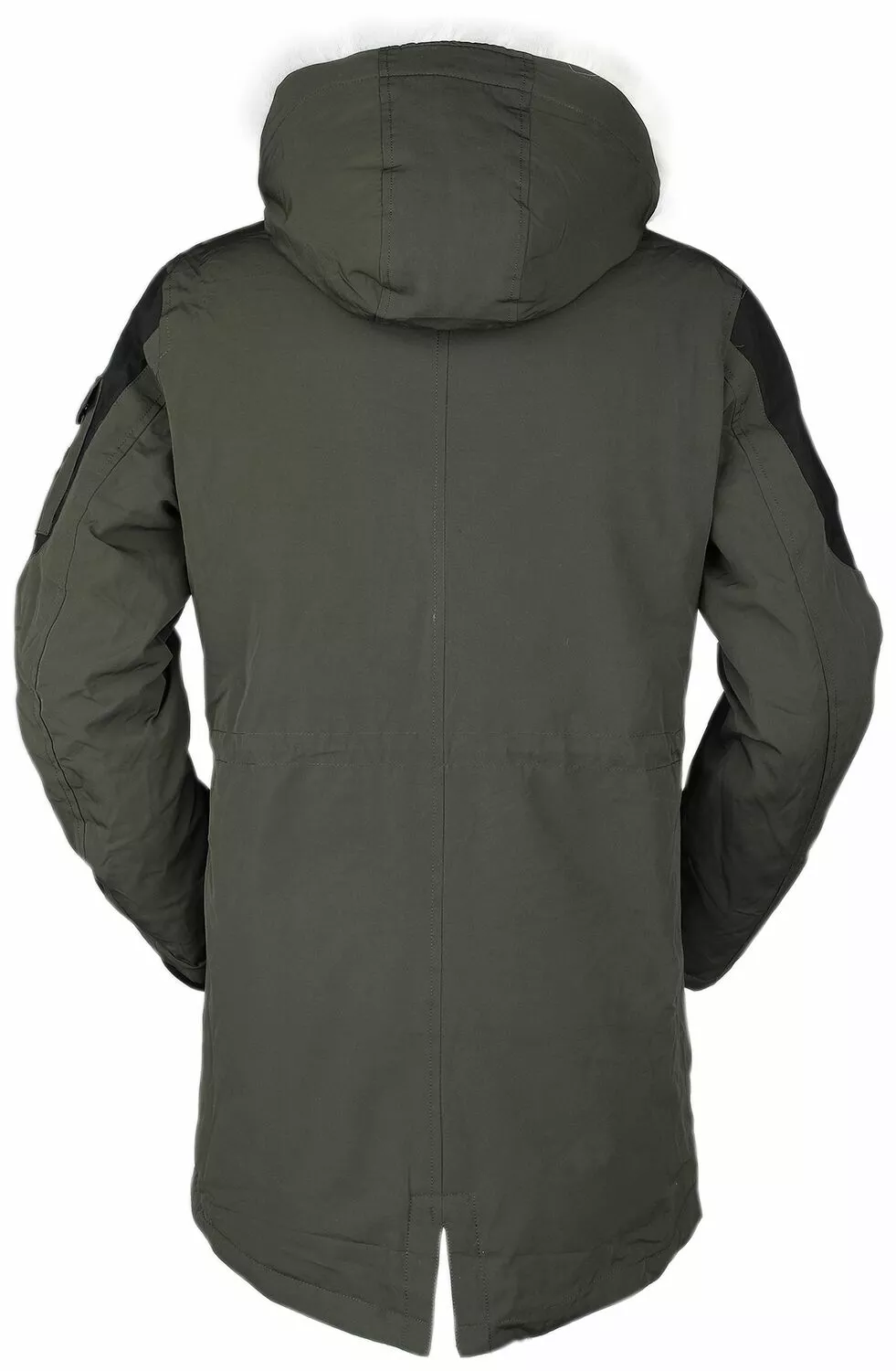 "Nonchalante Winterjas Met Imitatiebont" Winterjas Olijf-zwart Van Black Premium By EMP - Afbeelding 2