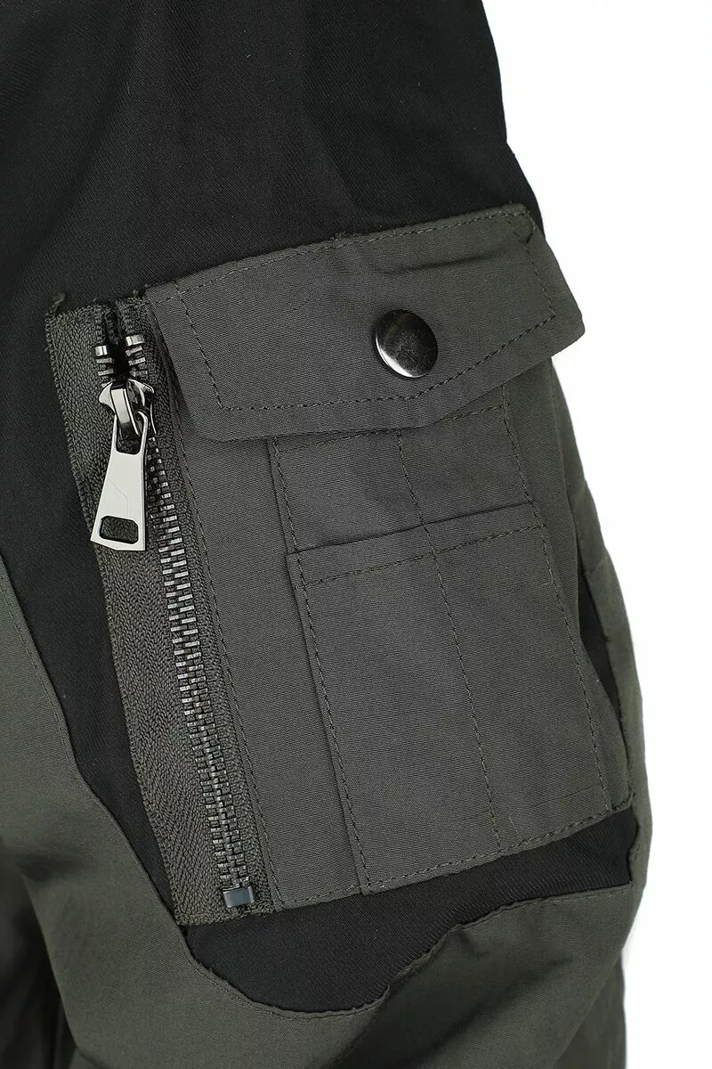 "Nonchalante Winterjas Met Imitatiebont" Winterjas Olijf-zwart Van Black Premium By EMP - Afbeelding 3