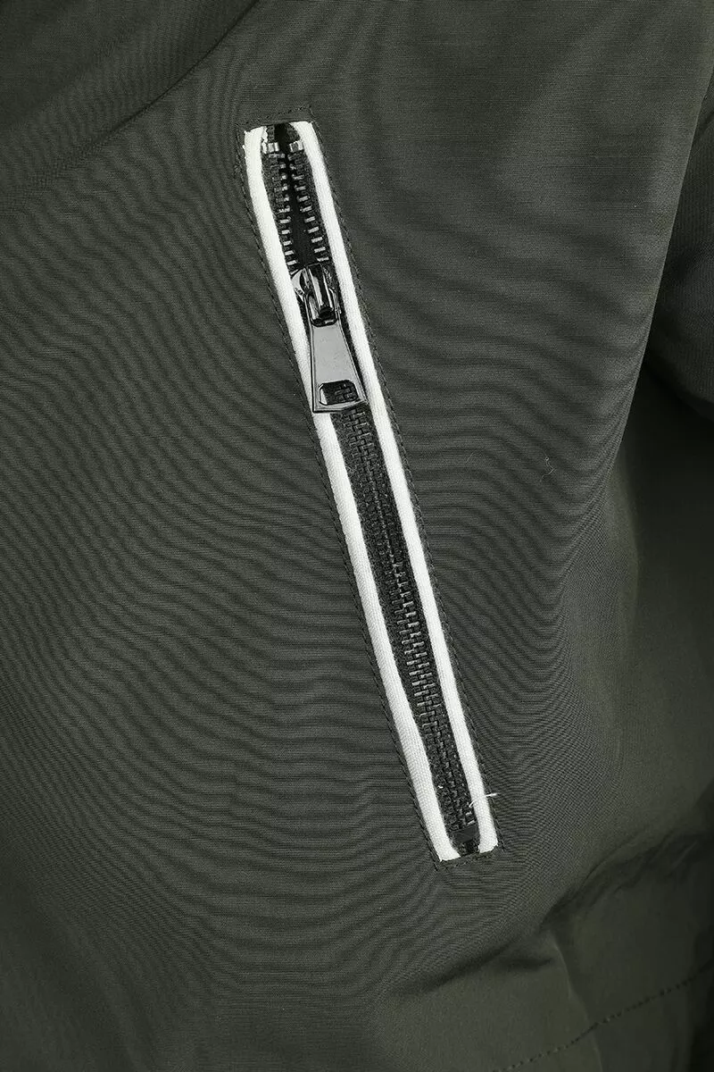 "Nonchalante Winterjas Met Imitatiebont" Winterjas Olijf-zwart Van Black Premium By EMP - Afbeelding 4