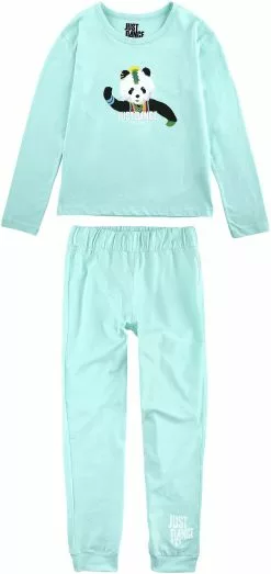"Kids - Panda" Kinder Pyjama's Lichtblauw Van Just Dance