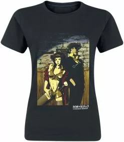"Cowboy Bebop Spike & Faye" T-shirt Zwart