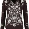 "Hoodie Met Día De Los Muertos Print" Trui Met Capuchon Bordeaux Van Rock Rebel By EMP