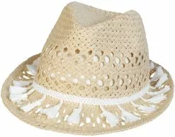 "Straw Hat With Tassels" Hoed Beige Van RED By EMP