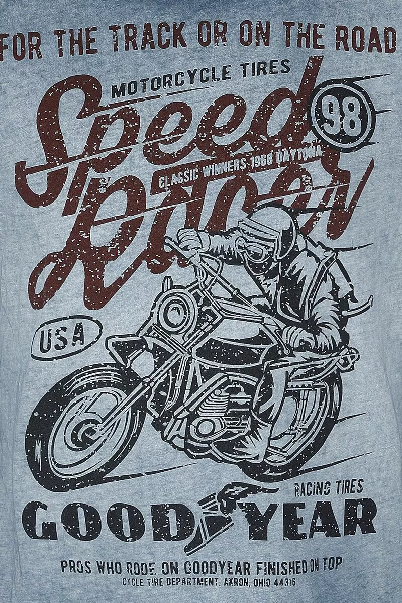 "Men T-shirt Comfort Fit" T-shirt Blauw Van GoodYear - Afbeelding 3