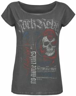 "T-shirt Met Schedel & Slangenprint" T-shirt Zwart Van Rock Rebel By EMP
