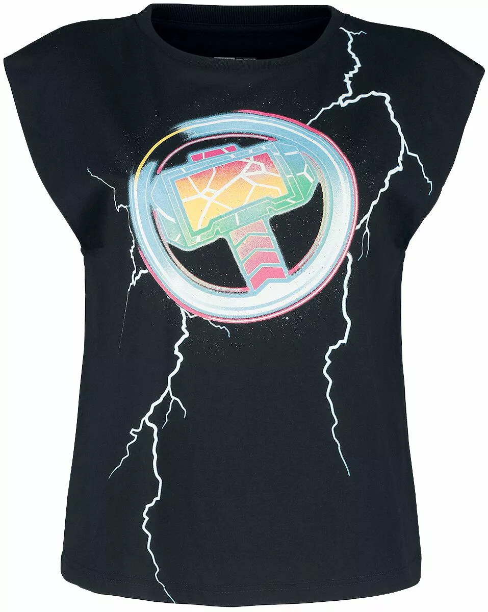 "Love And Thunder - Lightning" Top Zwart Van Thor