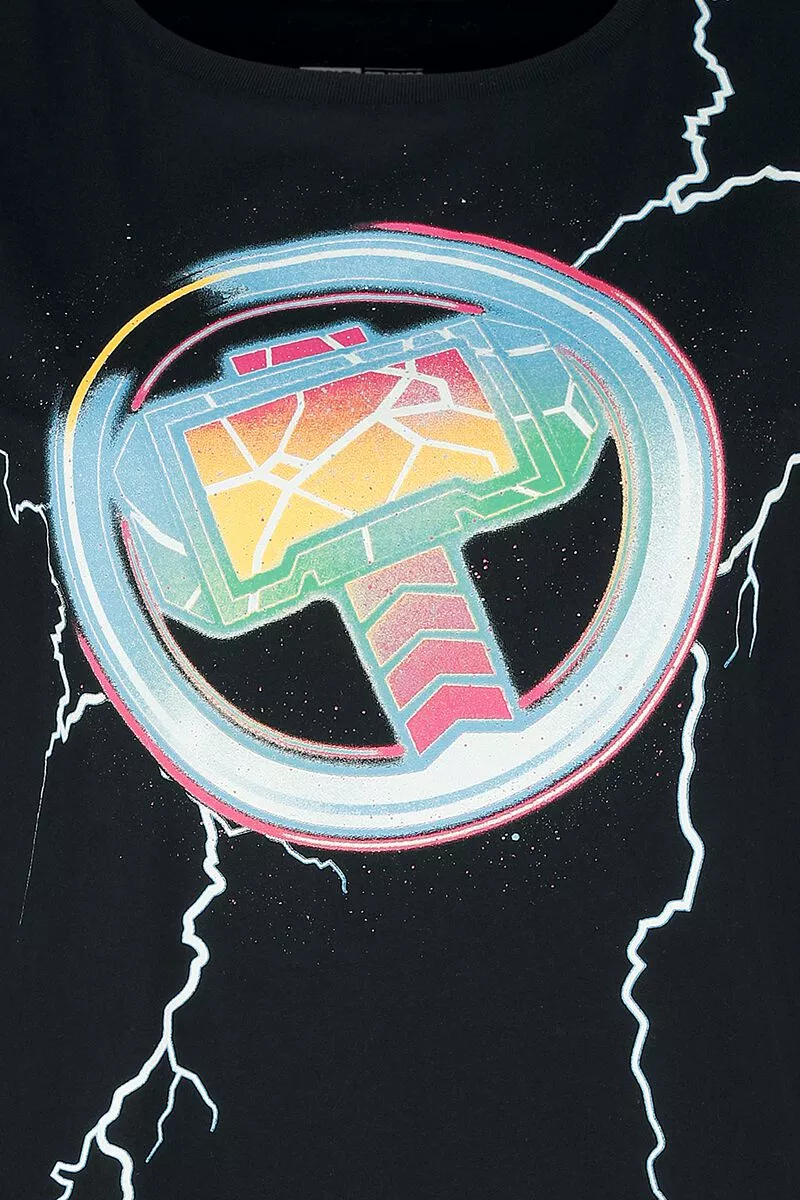 "Love And Thunder - Lightning" Top Zwart Van Thor - Afbeelding 3