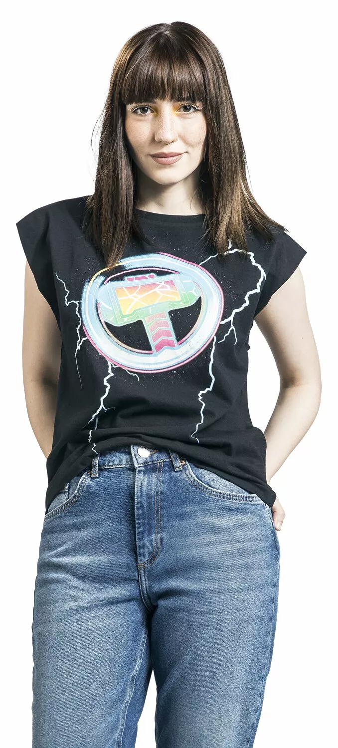 "Love And Thunder - Lightning" Top Zwart Van Thor - Afbeelding 4