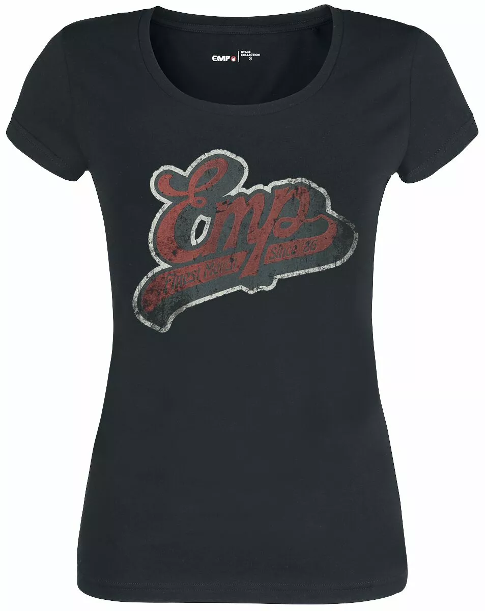 "T-shirt Met Vintage EMP Logo" T-shirt Zwart Van EMP Stage Collection
