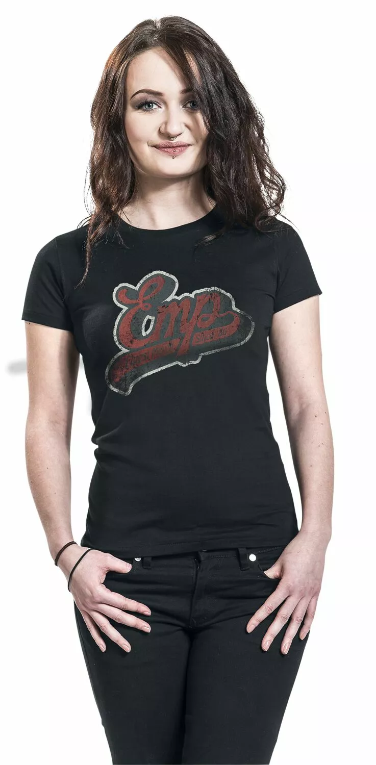 "T-shirt Met Vintage EMP Logo" T-shirt Zwart Van EMP Stage Collection - Afbeelding 3