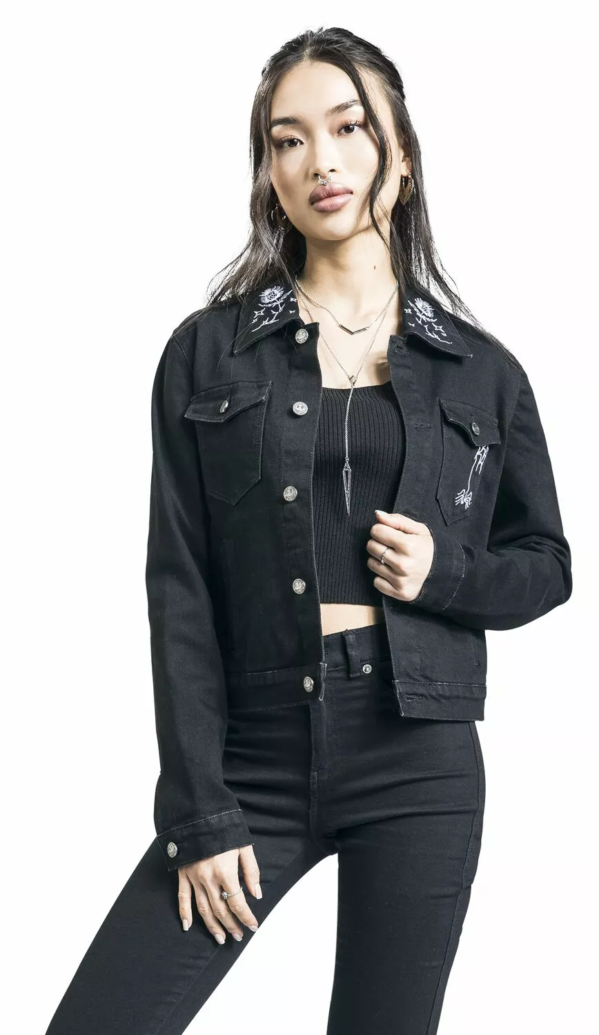 "Jack Skellington" Denim Jas Zwart Van The Nightmare Before Christmas - Afbeelding 5