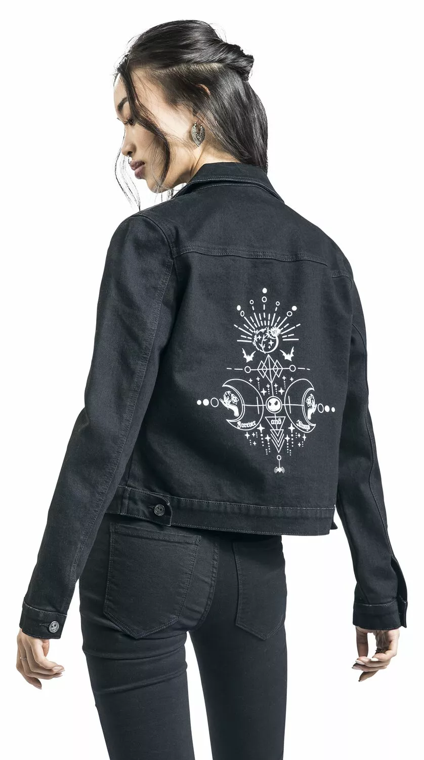 "Jack Skellington" Denim Jas Zwart Van The Nightmare Before Christmas - Afbeelding 6