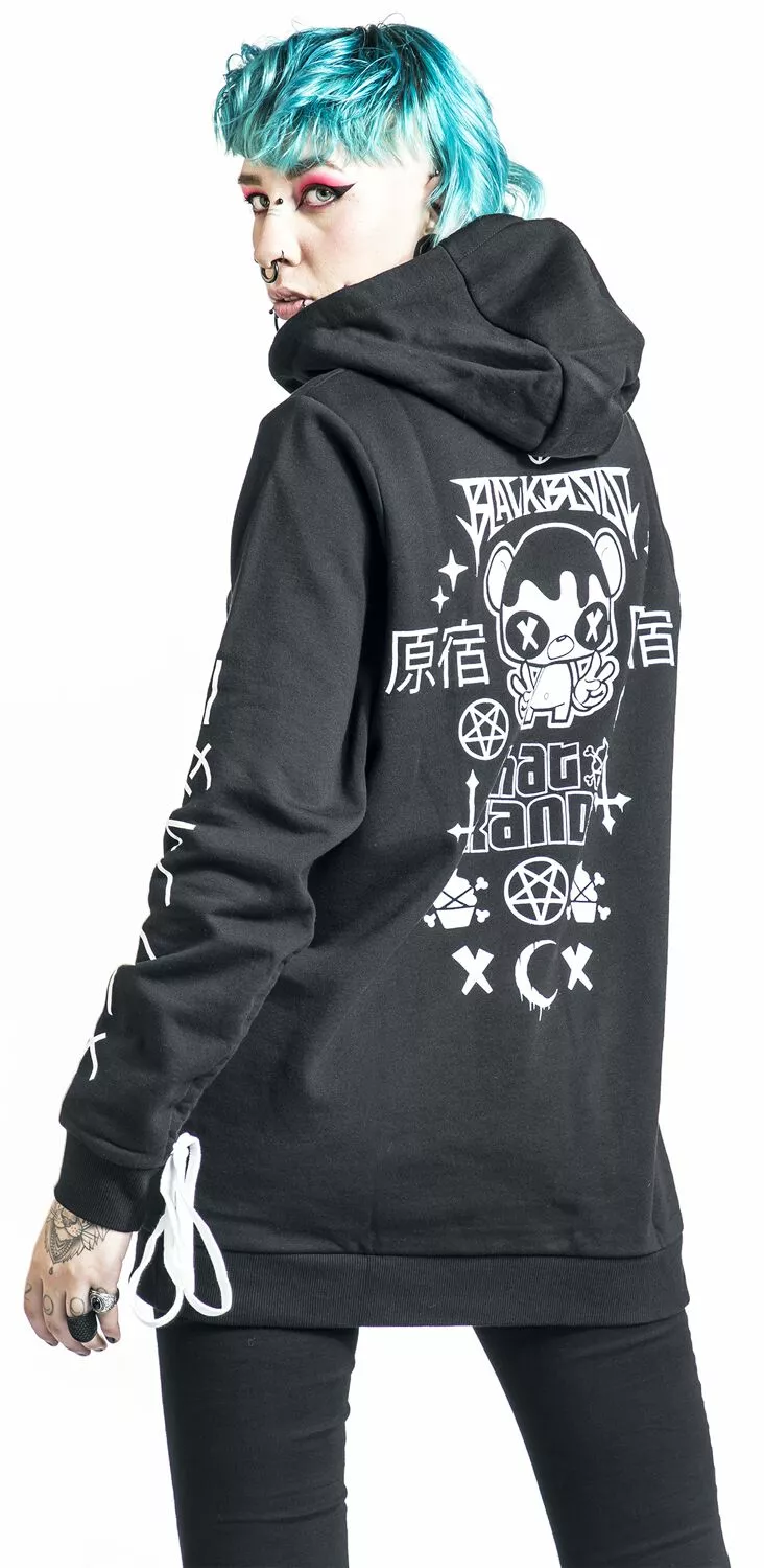 "Phat Kandi X Black Blood By Gothicana Hoodie" Trui Met Capuchon Zwart Van Black Blood By Gothicana - Afbeelding 6