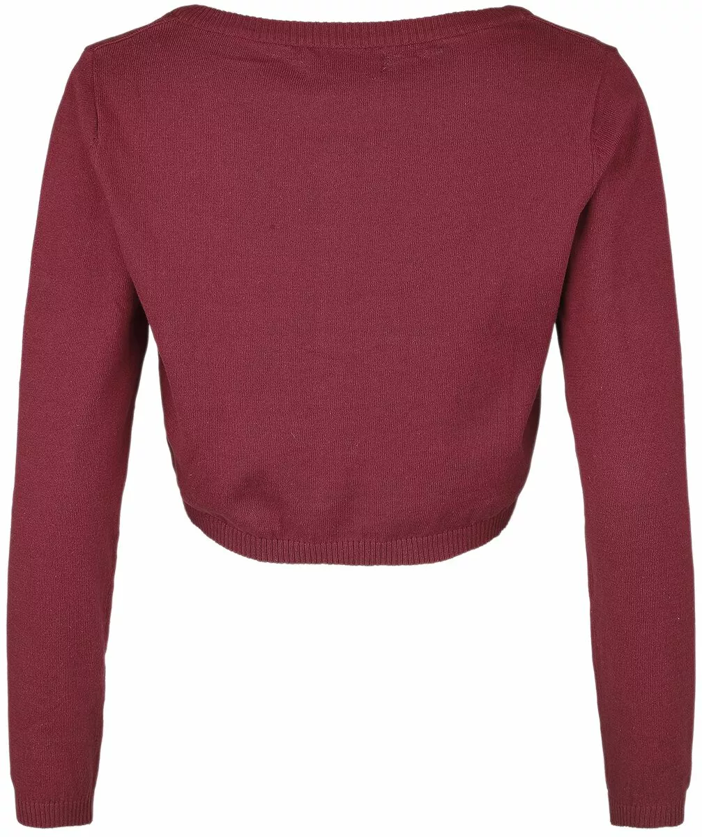 "Kort Gebreid Vest" Cardigan Bordeaux Van RED By EMP - Afbeelding 2