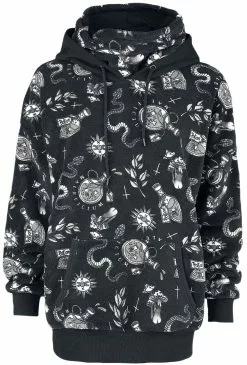 "Fleece Hoodie Met Geïntegreerde Kraag" Trui Met Capuchon Zwart-wit Van Gothicana By EMP