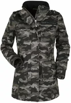 "Ladies Field Jacket" Winterjas Dark Camo Van Black Premium By EMP