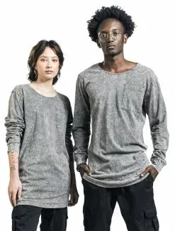 "EMP Special Collection X Urban Classics Unisex Washed Longsleeve" Shirt Met Lange Mouwen Grijs Van EMP Special Collection