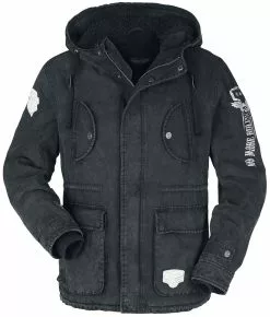 "Vintage Jas" Winterjas Zwart Van Rock Rebel By EMP