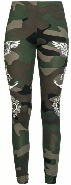 "Legging Met All-over Camouflage En Print" Leggings Camouflage Van Rock Rebel By EMP