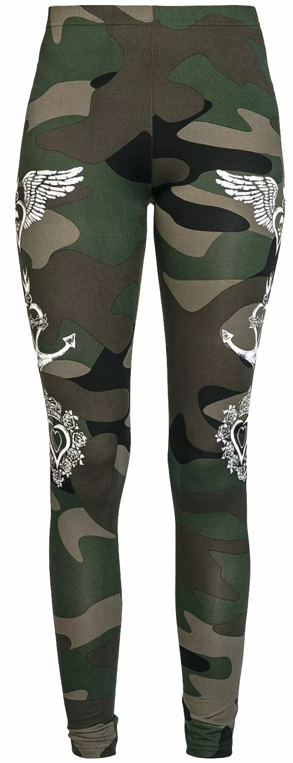 "Legging Met All-over Camouflage En Print" Leggings Camouflage Van Rock Rebel By EMP