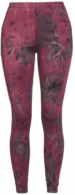 "Leggings With Batik Pattern" Leggings Zwart-rood Van RED By EMP