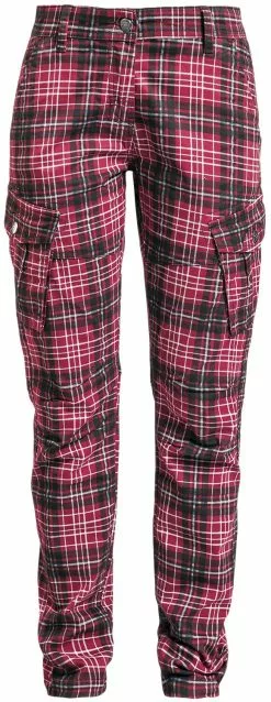 "Tartan Cargobroek" Cargobroeken Rood-zwart-wit Van RED By EMP