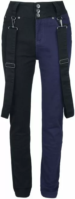 "Two Faced" Jeans Zwart-lila Van Gothicana By EMP