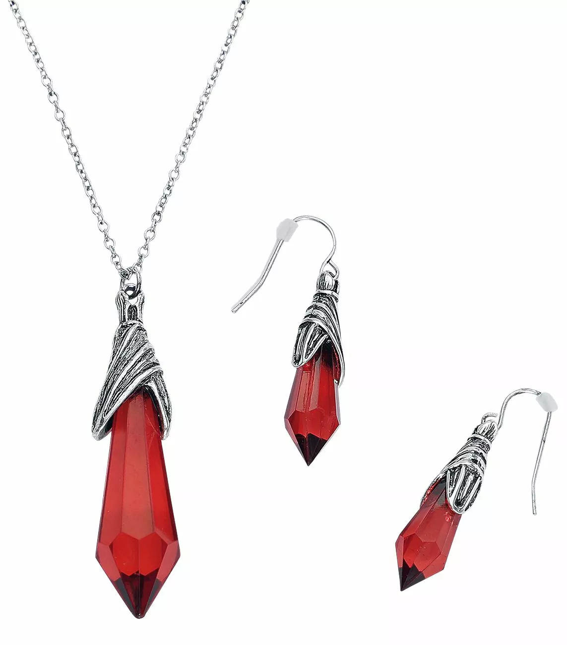 "Bat Wings" Halsketting Zilverkleurig Van Gothicana By EMP