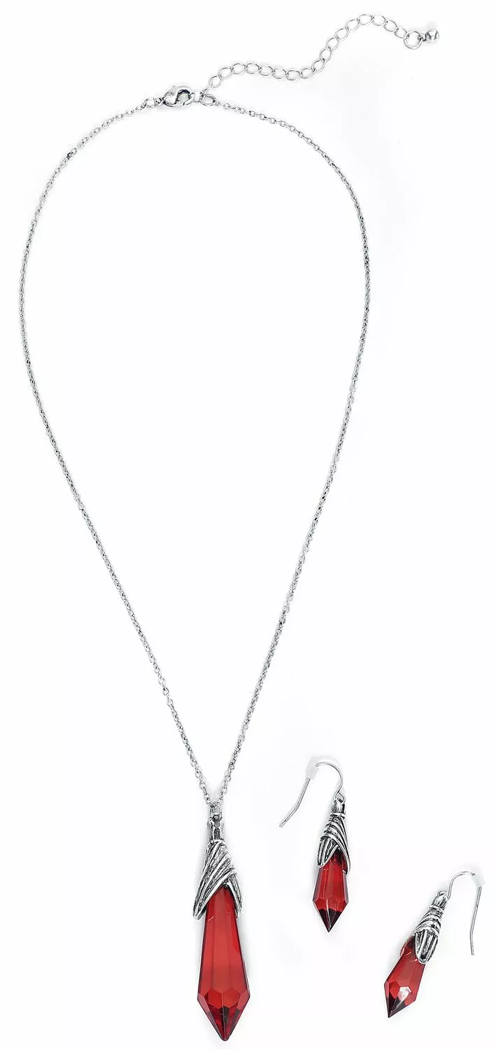 "Bat Wings" Halsketting Zilverkleurig Van Gothicana By EMP - Afbeelding 2