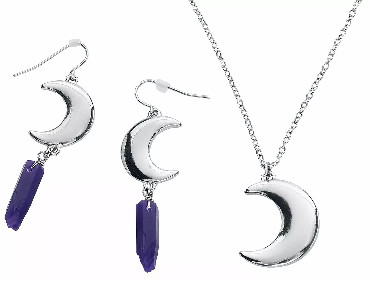 "Lilac Moon" Halsketting Zilverkleurig Van Gothicana By EMP