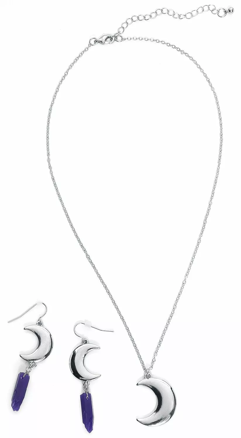 "Lilac Moon" Halsketting Zilverkleurig Van Gothicana By EMP - Afbeelding 2